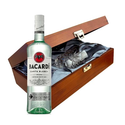 Bacardi Carta Blanca Rum 70cl In Luxury Box With Royal Scot Glass